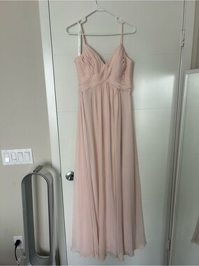 Azazie Blush Pink Chiffon Spaghetti-Strap Maxi Dress